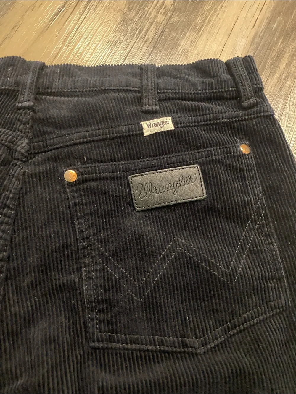 Wrangler Corduroy Westward 626 Black High Rise Boot Pants W32 L31